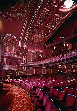 Elegant auditorium in Dominion Theatre with ornate architecture, ideal for events and performances.